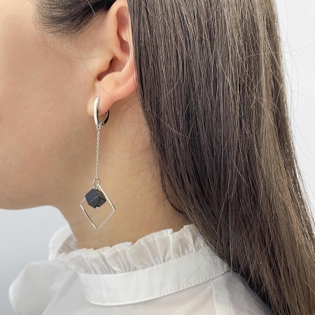 Купить оптом серьги из серебра с синтетическими авантюринами 2340361004-80 от Krasnoe