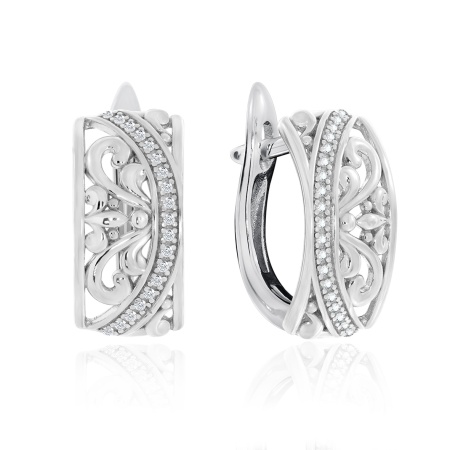 Купить оптом серьги из серебра с фианитами 2340201362л от Krasnoe