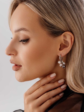 Купить оптом серьги из серебра с жемчугами 2340244883-29 от Krasnoe