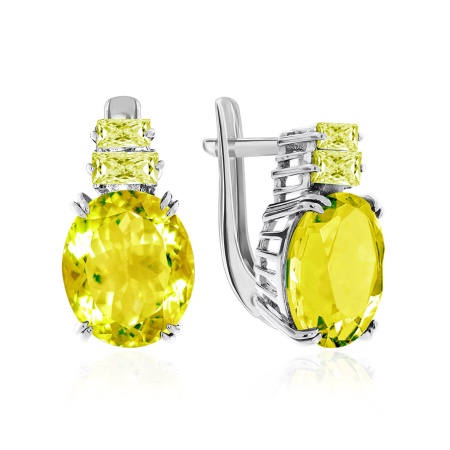 Купить оптом серьги из серебра с кварцем и фианитами 2340180227-4 от Krasnoe