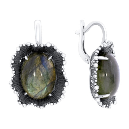 Купить оптом серьги из серебра с лабрадоритами 2310Л05796 от Krasnoe