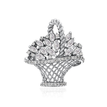 Купить оптом брошь из серебра с фианитами 6340203574л от Krasnoe