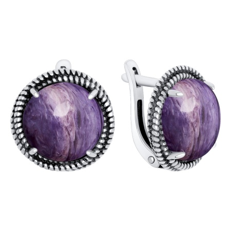 Купить оптом серьги из серебра с чароитами 2310465747 от Krasnoe