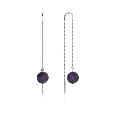 Купить оптом серьги из серебра с чароитами 2340460711-2 от Krasnoe