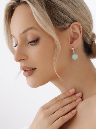 Купить оптом серьги из серебра с амазонитами 2340370660 от Krasnoe