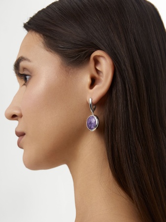 Купить оптом серьги из серебра с чароитами 2340460396 от Krasnoe