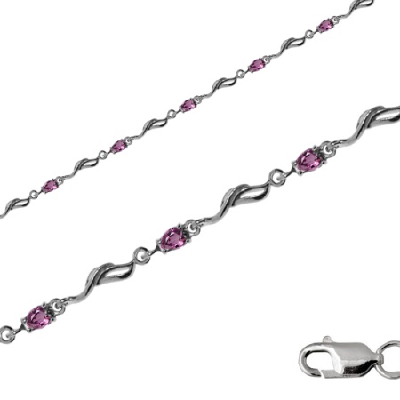 Купить оптом браслет из серебра с фианитами 3207044437-17-33 от Krasnoe