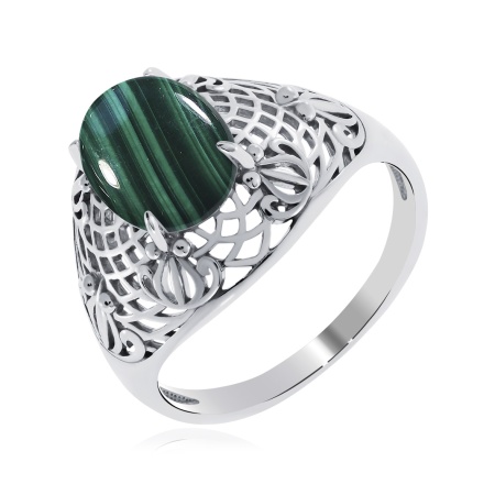 Купить оптом кольцо из серебра с малахитом 1340381953 от Krasnoe
