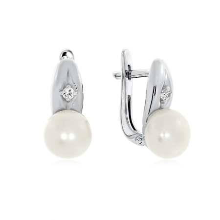 Купить оптом серьги из серебра с жемчугами 2340050469 от Krasnoe