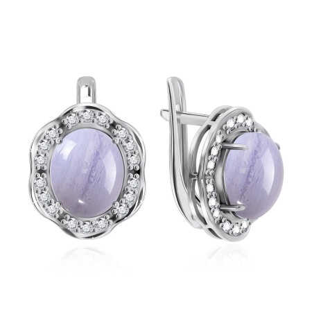 Купить оптом серьги из серебра с агатами и фианитами 2340390141-84 от Krasnoe
