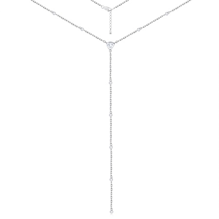 Купить оптом колье из серебра с фианитами 8340206243л-9 от Krasnoe