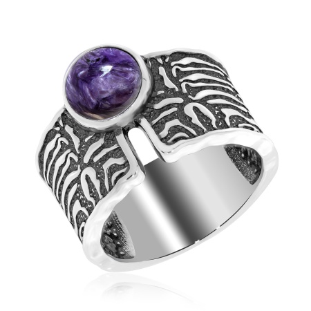 Купить оптом кольцо из серебра с чароитом 1310462391 от Krasnoe