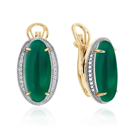 Купить оптом серьги из серебра с агатами и фианитами 2329390938л-60 от Krasnoe