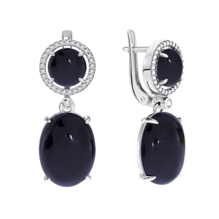 Купить оптом серьги из серебра с агатами и фианитами 2340390513л-20 от Krasnoe