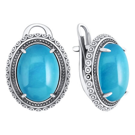 Купить оптом серьги из серебра с бирюзой 2310315773 от Krasnoe