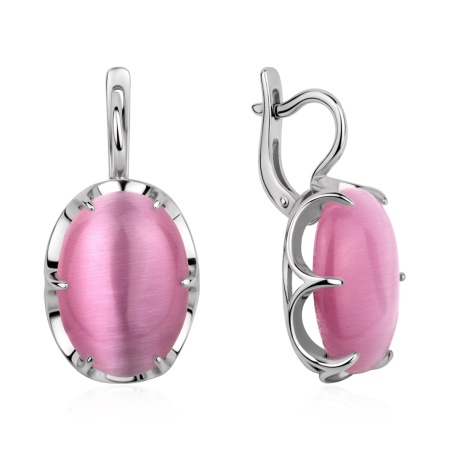 Купить оптом серьги из серебра с кошачий глазами 2340266389-1-30 от Krasnoe