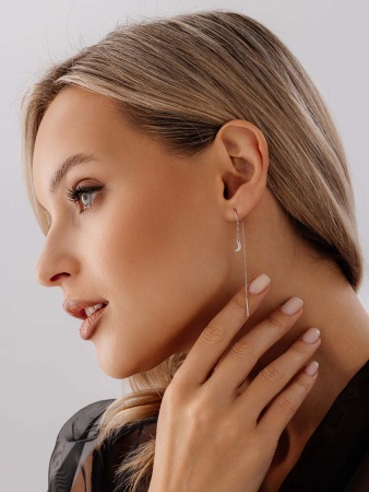 Купить оптом серьги из серебра без вставок 2340404831 от Krasnoe