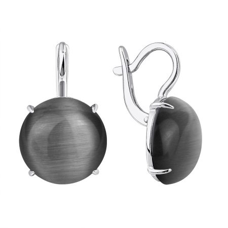 Купить оптом серьги из серебра с кошачий глазами 2340265145-21 от Krasnoe