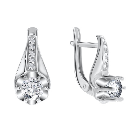 Купить оптом серьги из серебра с фианитами 2340200072 от Krasnoe