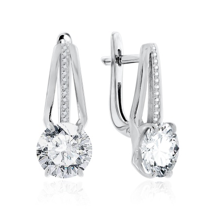 Купить оптом серьги из серебра с фианитами 2340201332 от Krasnoe