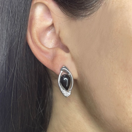 Купить оптом серьги из серебра с агатами и фианитами 2340392364-20 от Krasnoe