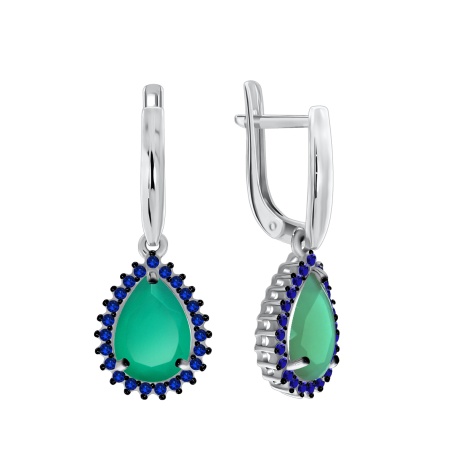 Купить оптом серьги из серебра с агатами и ситаллами 2348390148л-61 от Krasnoe