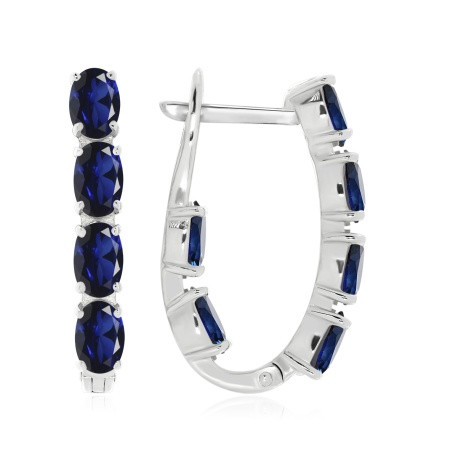 Купить оптом серьги из серебра с натуральными корундами 2340161182-81 от Krasnoe