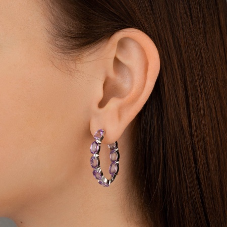 Купить оптом серьги из серебра с аметистами 2340061183 от Krasnoe