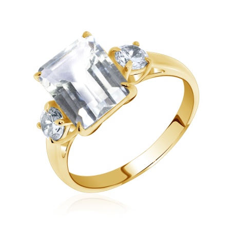 Купить оптом кольцо из серебра с хрусталём и фианитами 1320520286 от Krasnoe