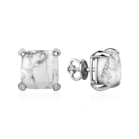 Купить оптом пусеты из серебра с кахолонгами 2340К06623 от Krasnoe