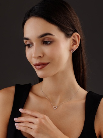 Купить оптом пусеты из серебра с фианитами 2340205284л от Krasnoe