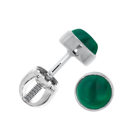 Купить оптом пусеты из серебра с агатами П340392750-60 от Krasnoe