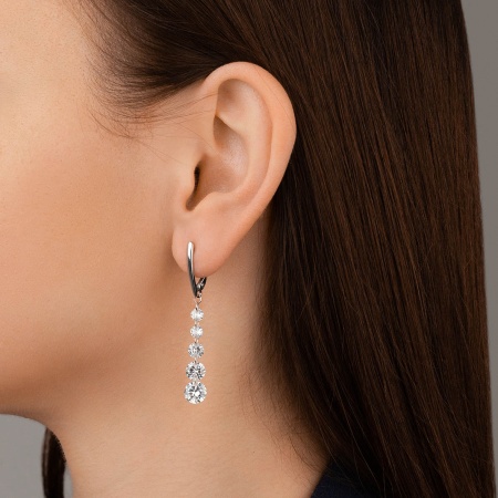 Купить оптом серьги из серебра с фианитами 2340200616 от Krasnoe