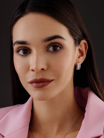 Купить оптом серьги из серебра с фианитами 2340201336 от Krasnoe