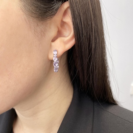 Купить оптом серьги из серебра с аметистами 2340061182 от Krasnoe