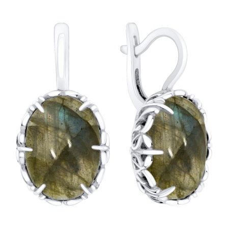 Купить оптом серьги из серебра с лабрадоритами 2340Л05952 от Krasnoe