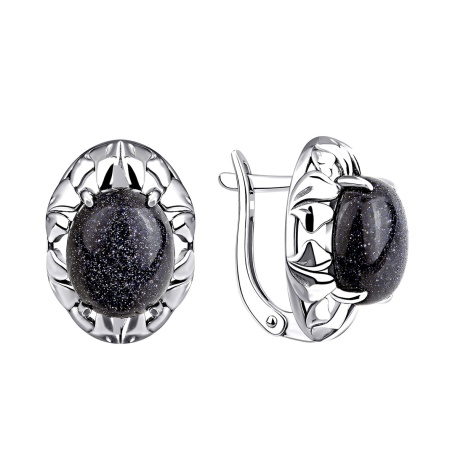 Купить оптом серьги из серебра с синтетическими авантюринами 2340361865-80 от Krasnoe