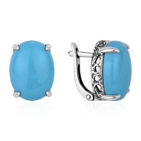 Купить оптом серьги из серебра с бирюзой 2310Б25323 от Krasnoe