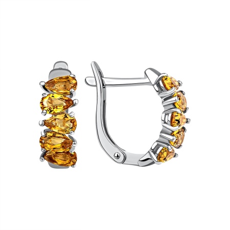 Купить оптом серьги из серебра с цитринами 2340111726 от Krasnoe