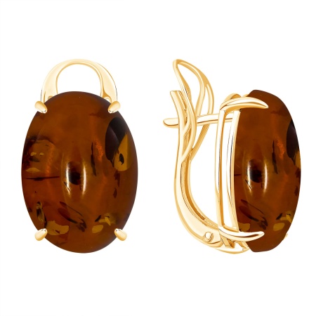 Купить оптом серьги из серебра с янтарём 2320485045 от Krasnoe