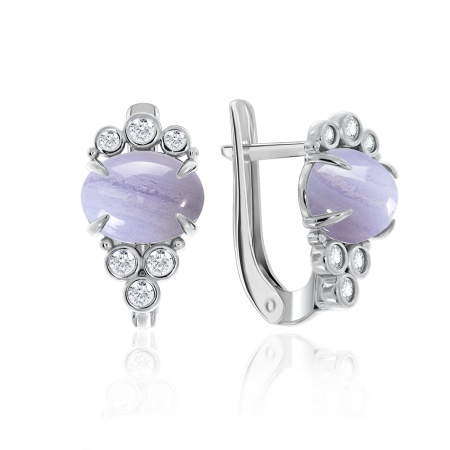 Купить оптом серьги из серебра с агатами и фианитами 2340390971л-84 от Krasnoe