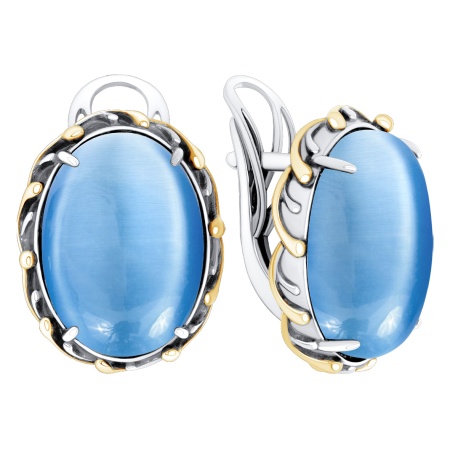 Купить оптом серьги из серебра с кошачий глазами 2317265800-70 от Krasnoe