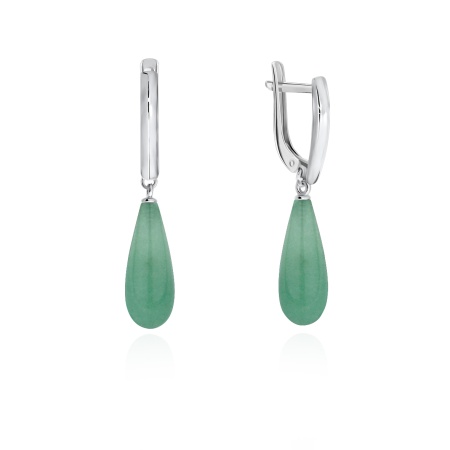 Купить оптом серьги из серебра с авантюринами 2340360346-1-60 от Krasnoe