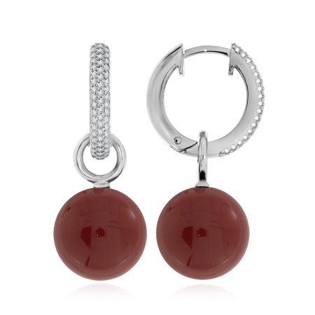 Купить оптом серьги из серебра с жемчугами и фианитами 2340241346л-1 от Krasnoe