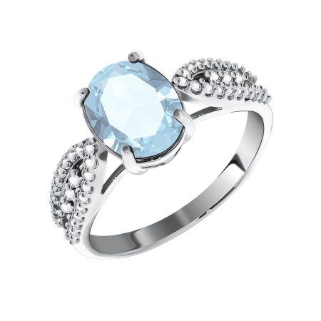 Купить оптом кольцо из серебра с кварцем и фианитами 1340180186-70 от Krasnoe