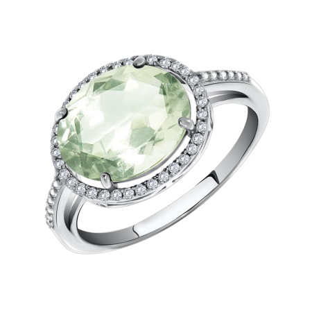 Купить оптом кольцо из серебра с кварцем и фианитами 1340180139-68 от Krasnoe