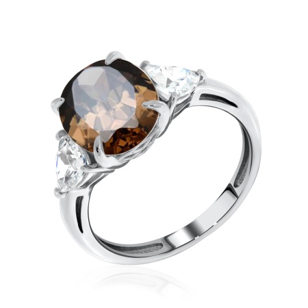 Купить оптом кольцо из серебра с топазом и фианитами 1340100998 от Krasnoe