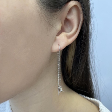 Купить оптом серьги из серебра с фианитами 2340201251-1-3-40 от Krasnoe