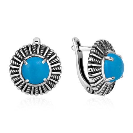 Купить оптом серьги из серебра с бирюзой 2310Б26342 от Krasnoe