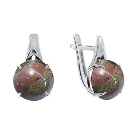 Купить оптом серьги из серебра с яшмой 2340300124 от Krasnoe